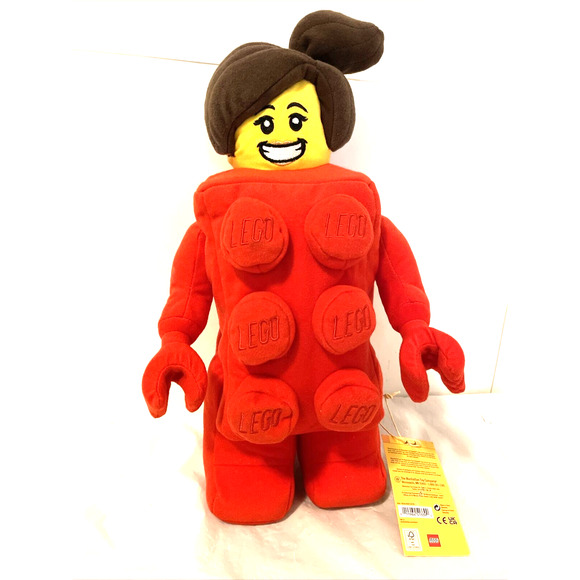 LEGO Minifigure Plush Brick Suit Minifig Series Teddy 13" Plush Red Character - Picture 1 of 6